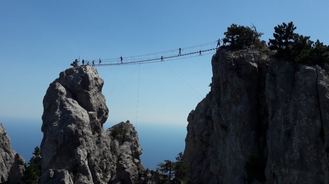 Гора АЙПЕТРИ В Крыму подвесной мост