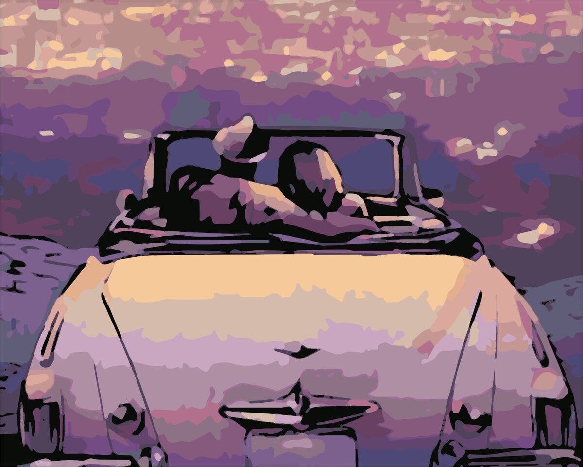 Картина по номерам "В машине"