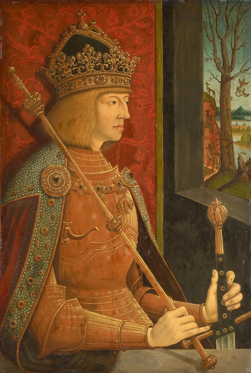 Кайзер Максимилиан I в позолоченном доспехе (ок. 1500). Из собрания Kunsthistorisches museum, Вена, Австрия.