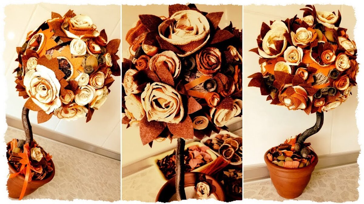 Топиарий из природного материала Осеннее настроение от Алены Тихоновой