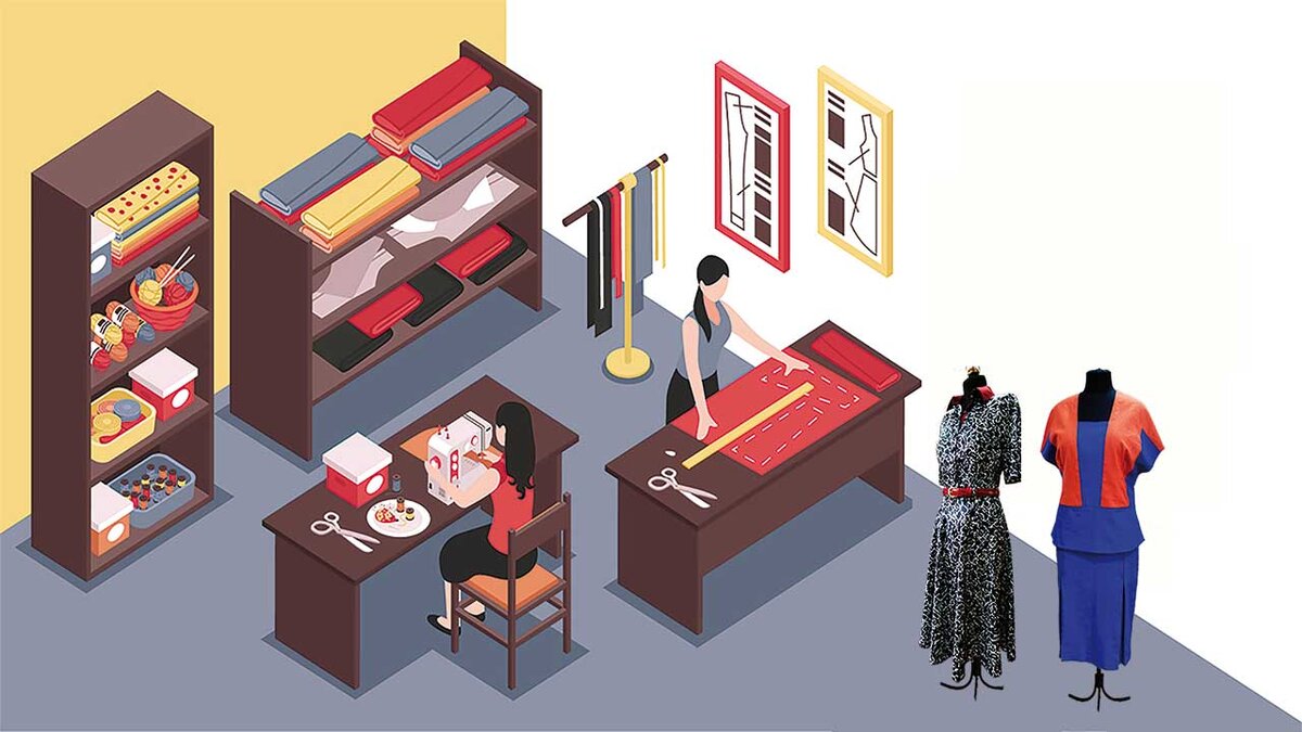 Ателье на начальном этапе это совсем не много места и оборудования