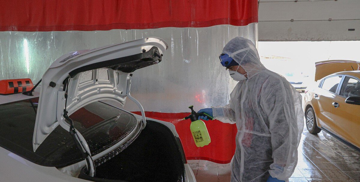 Такси. Дезинфекция. Карантин.