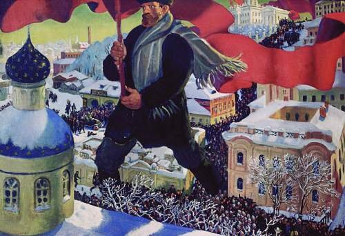Фото: Картина художника Бориса Кустодиева «Большевик» (1920)