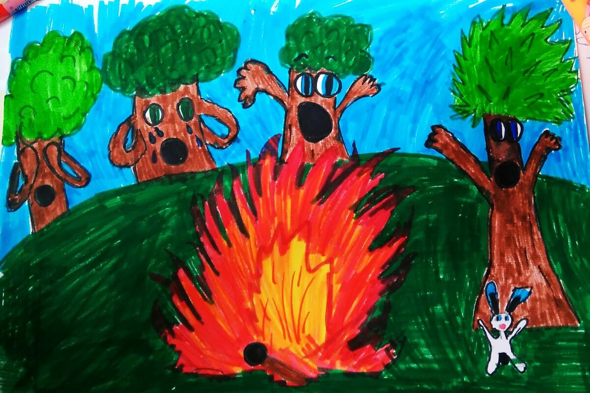 Конкурс детских рисунков Лесные пожары