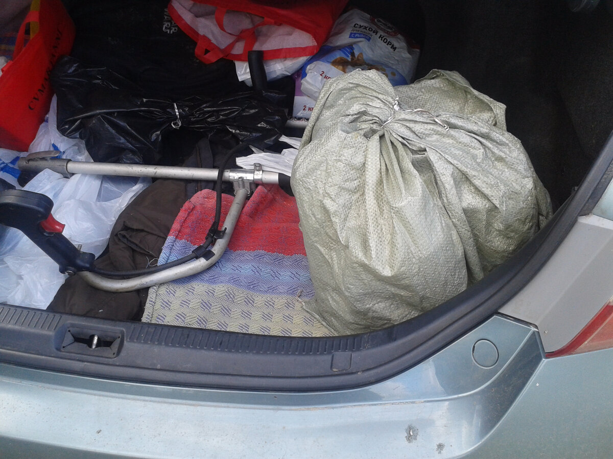 Та самая бензокосилка и подручные к ней приспособления. Фото из личного архива