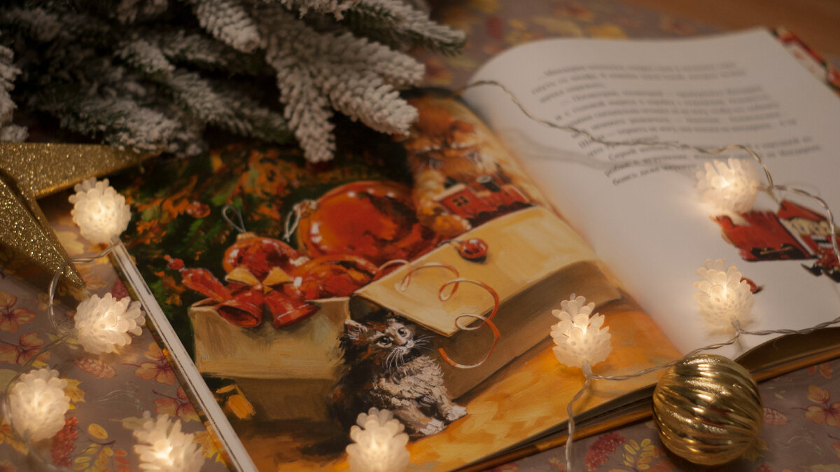 Зимние книги. Котенок и дети.