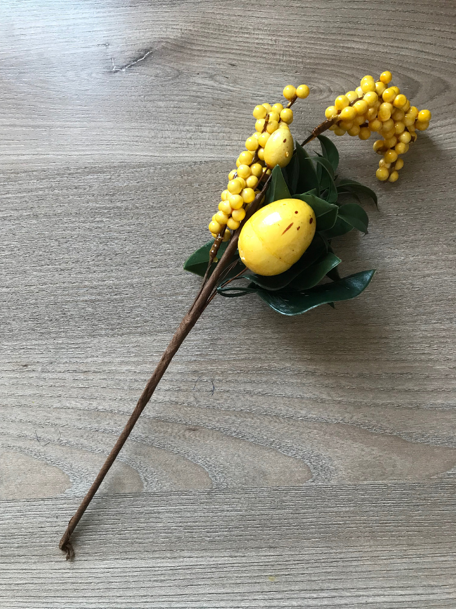 декор из пенопласта, ножка обтянута бумагой, листья-пластик