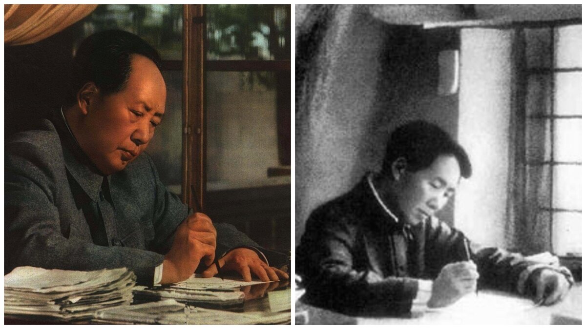 Мао Цзэдун за работой 