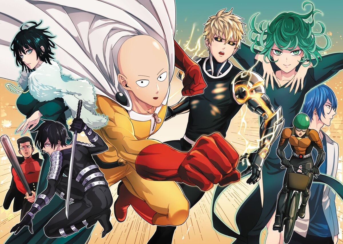 "Ванпанчмен" (One Punch Man) - комедия о супергерое, который обладает невероятной силой и мечтает стать героем номер один.