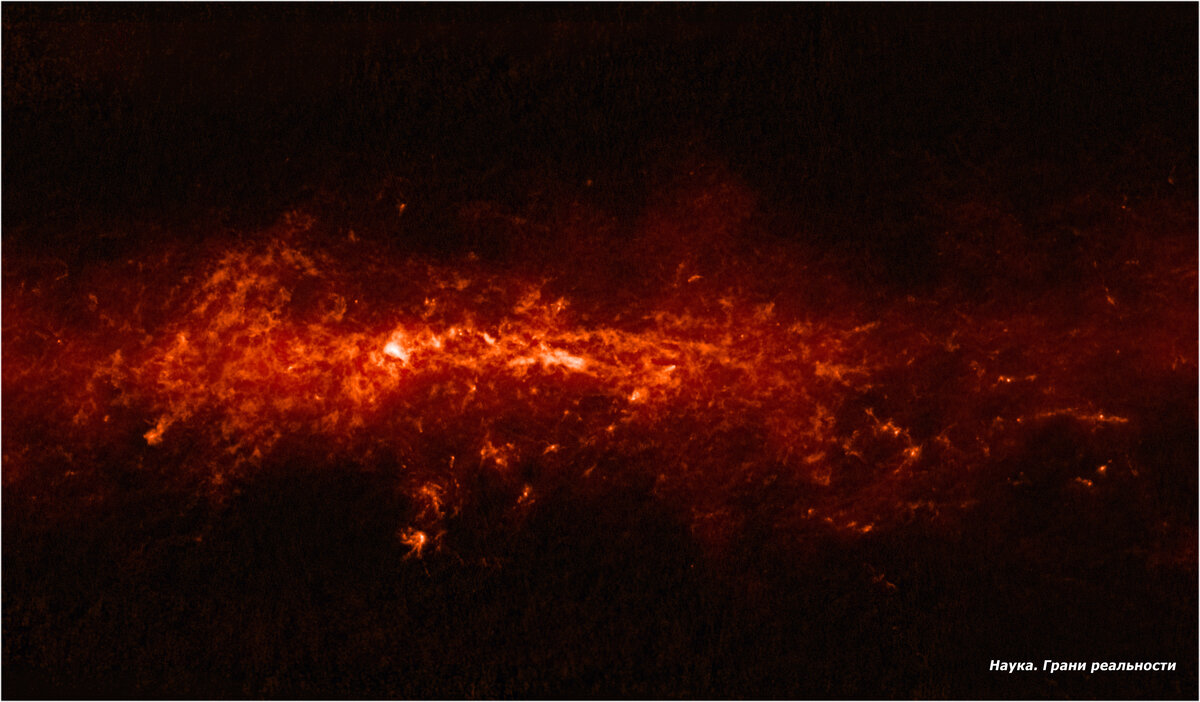 Это центральная часть панорамного снимка, сделанного EAS. Источник: ESO/ATLASGAL consortium; ESA/Planck