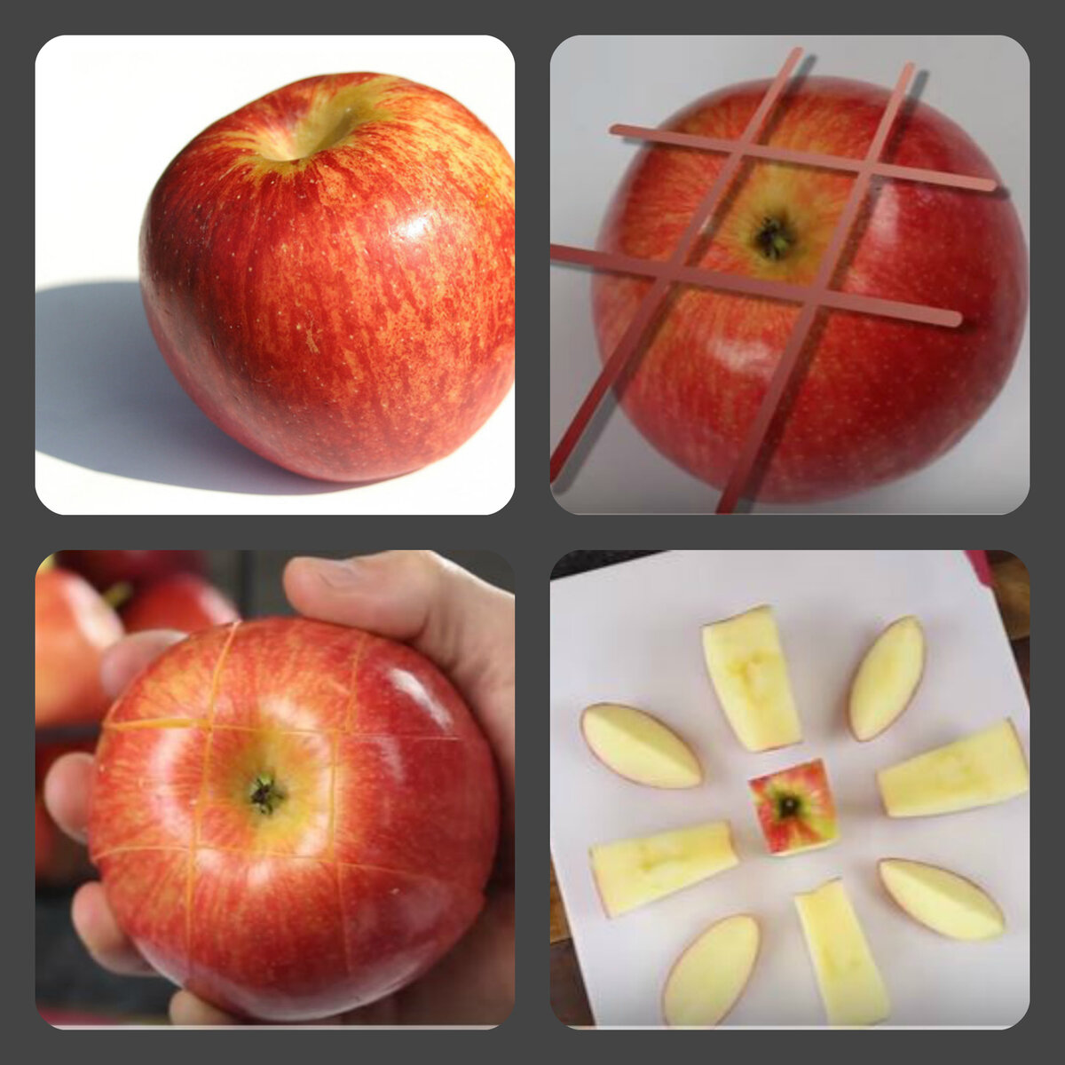 Как красиво порезать яблоко на стол