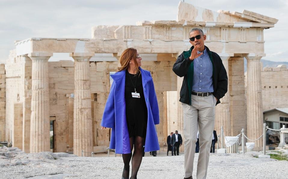 Барак Обама посетил Акрополь, источник: http://www.kathimerini.gr