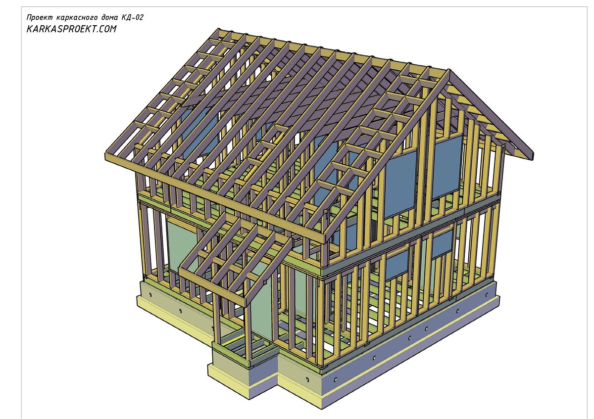Каркасный дом с мансардой. Чертежи каркаса. | KARKASPROEKT - проекты  каркасных домов | Дзен