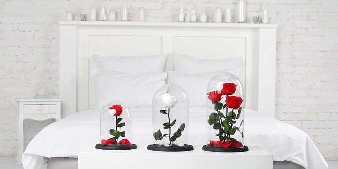 
Розы в колбах.