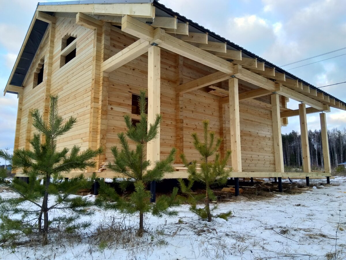 Дом из профилированного бруса 145Х195