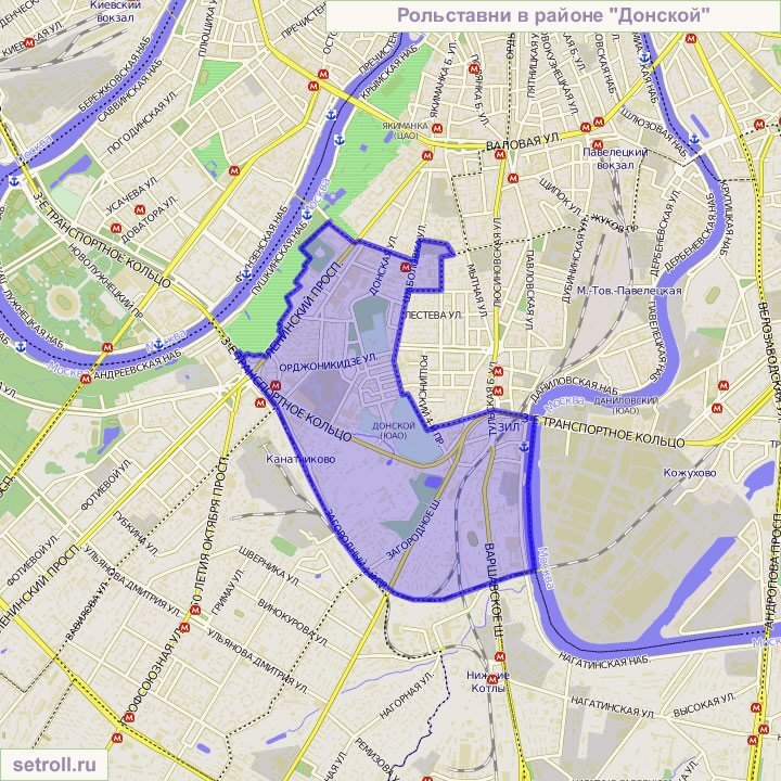 Донской район на карте Москвы. Источник: http://setroll.ru.