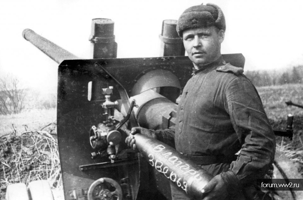 Советский артиллерист во время ВОВ