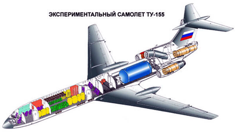 Ту-155 - самолет на водородном двигателе.