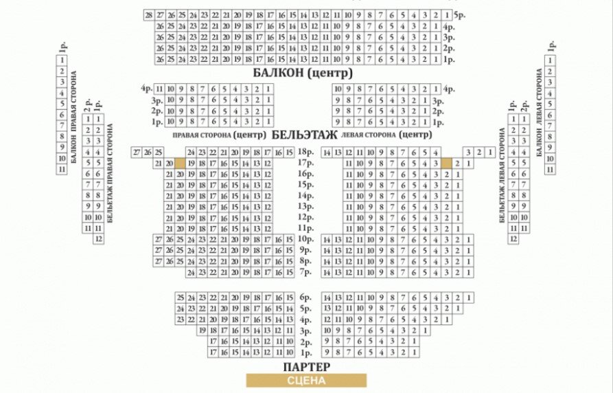 Расположение мест в драмтеатре астрахань схема