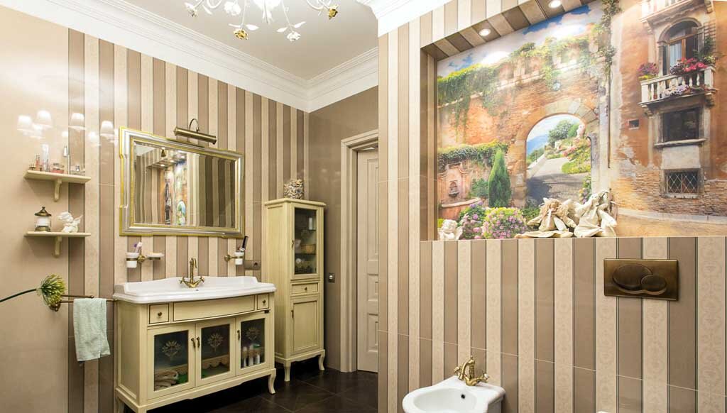 Влагостойкие фрески и фотообои для ванной