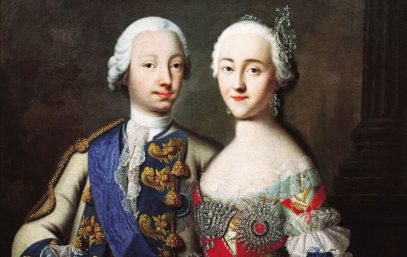 Г. Гроот. Великий князь Петр Федорович и великая княгиня Екатерина Алексеевна