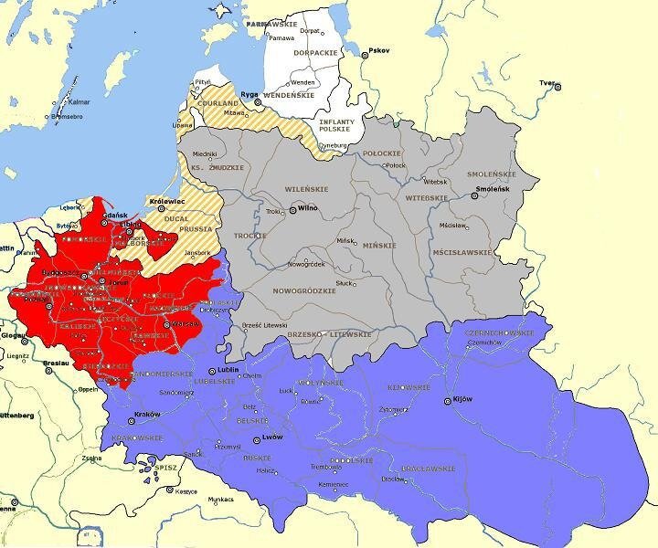 Россия и речь посполитая карта