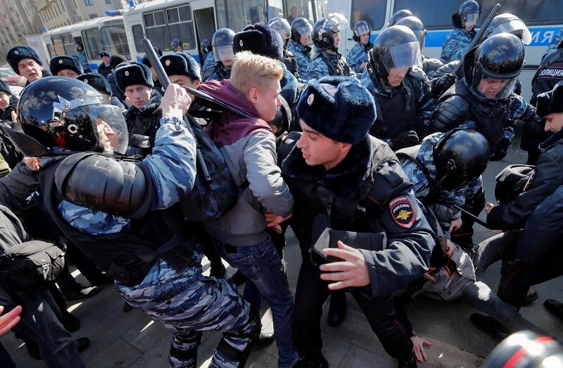 Аресты на митинге в Москве. Фото взято из открытых источников.