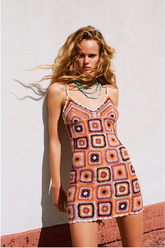 Платье с кружевом кроше. Zara