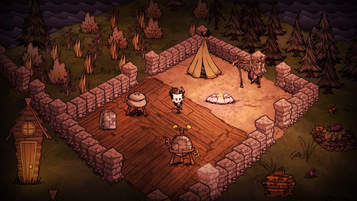 База в Don't Starve Together рядом со свинолюдьми