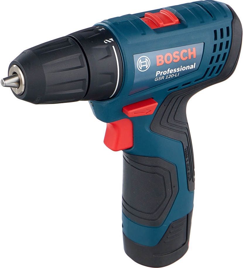 BOSCH GSR 120-LI, 12 В, 2.0 А·ч х2, кейс