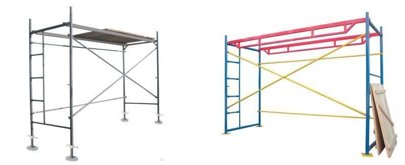 Сборка металлических лесов рамного и хомутового типа