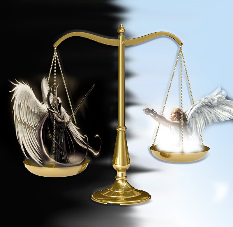 Противостояние добра и зла. Весы фемиды. Человек между добром и злом. Справедливость для детей. Борьба добра со злом.