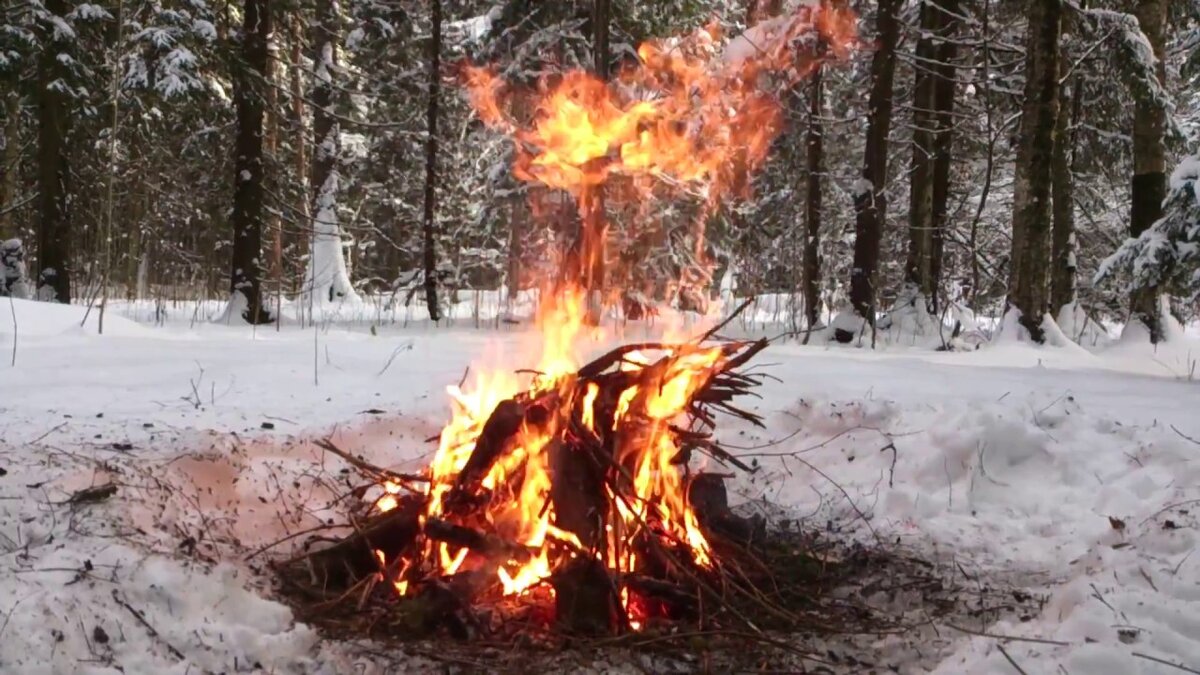 Костер на снегу