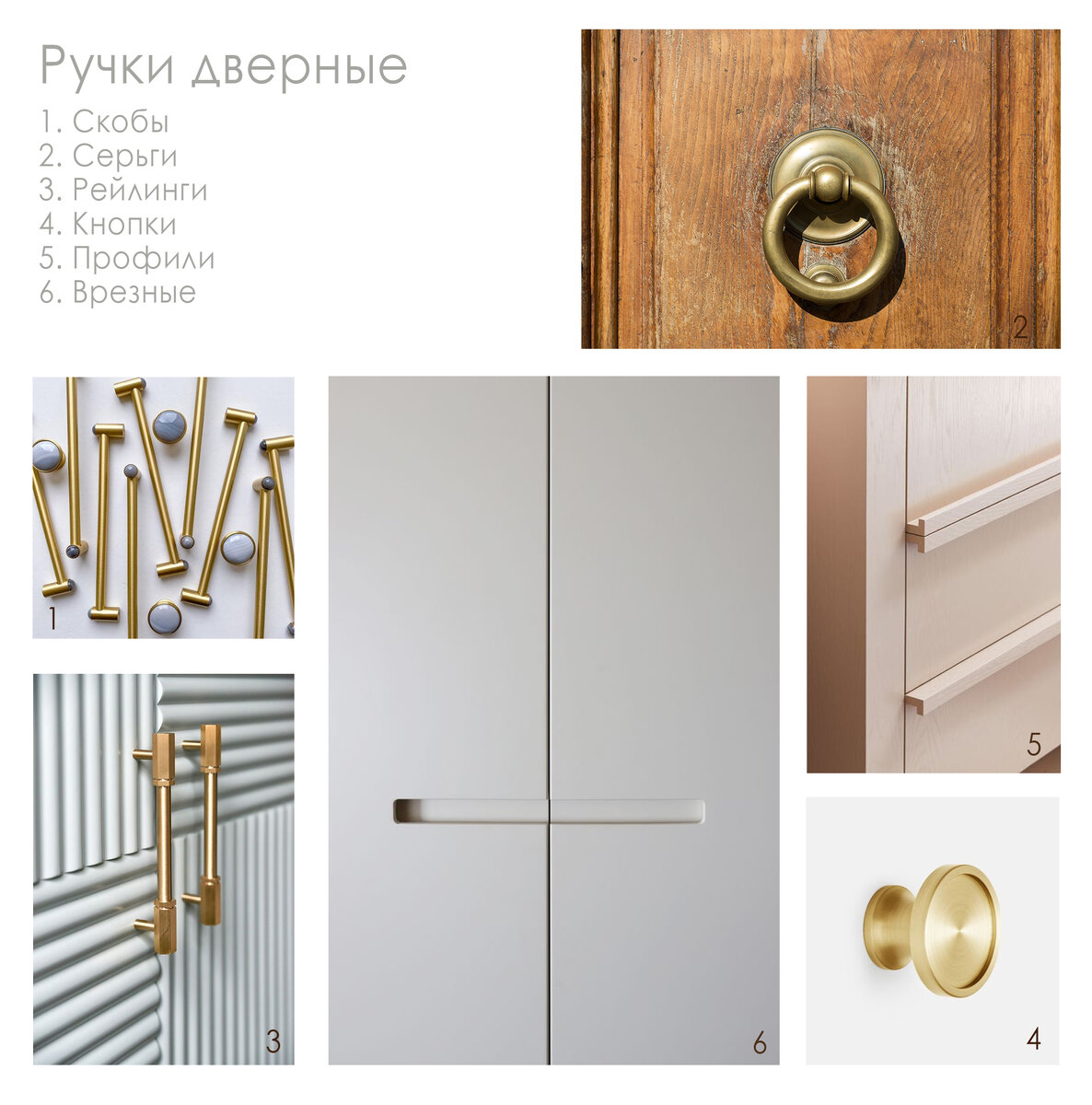Рис. 1. Формы дверных ручек