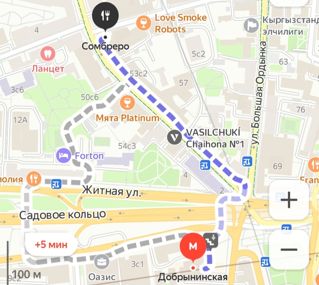 Адрес ресторана "Sombrero" на Яндекс картах