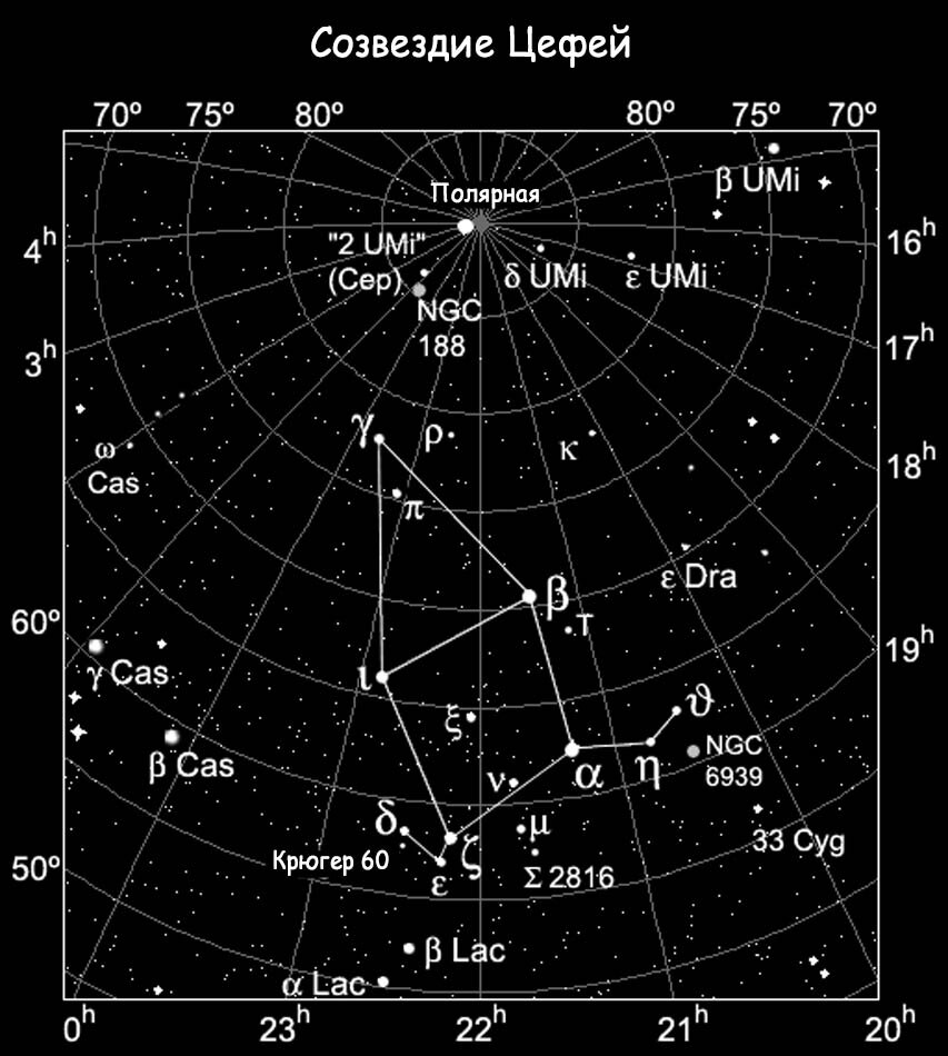 Созвездие цефея схема