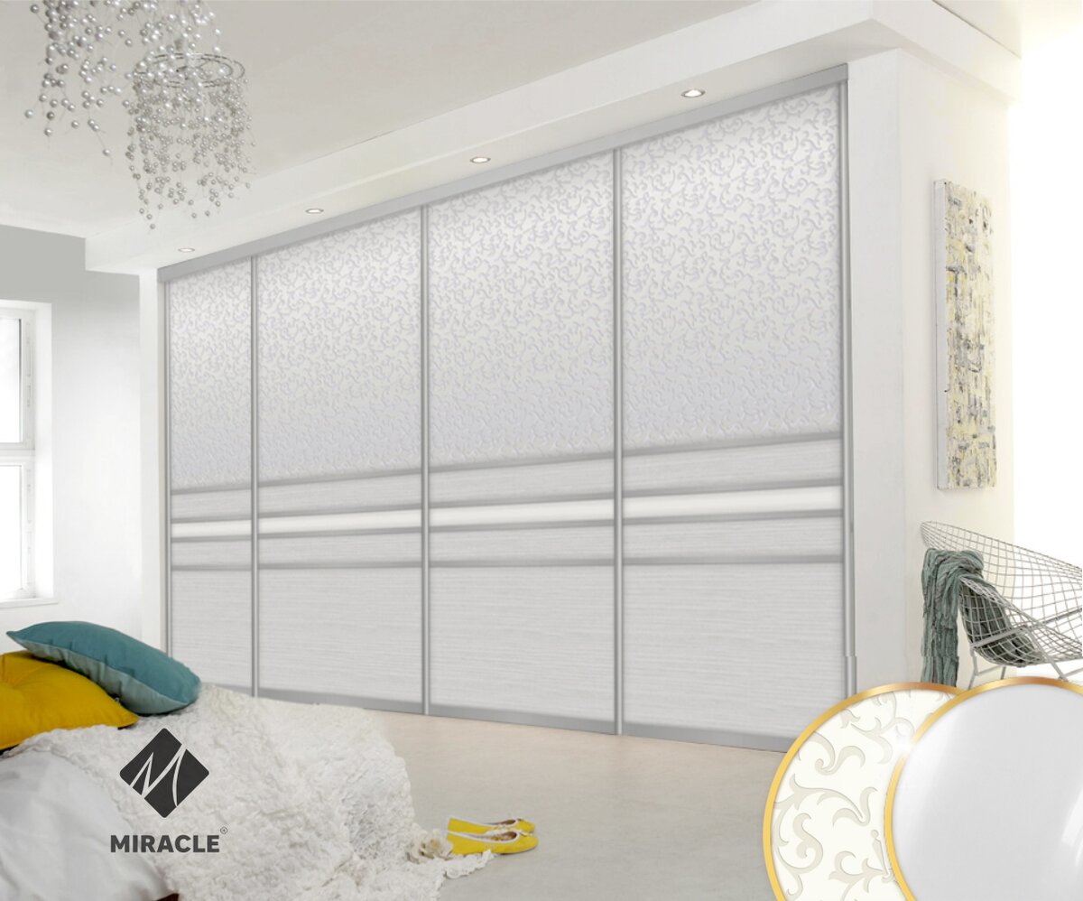 Двери-купе с декоративным стеклом Miracle® Italy White