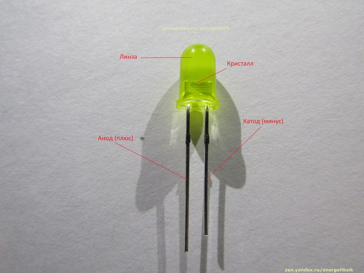 Как определить полярность у светодиода | Энергофиксик | Дзен