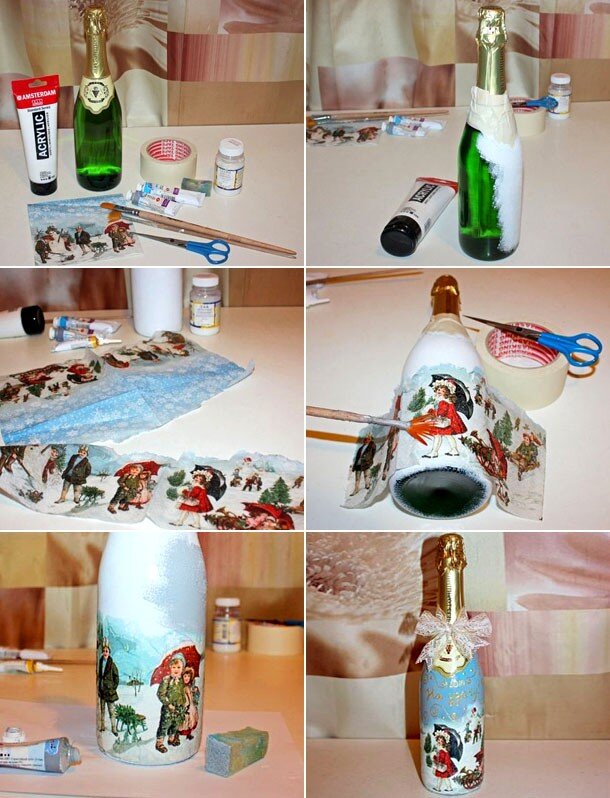 Идея Оформления шампанского в подарок. Декор бутылки своими руками — Video | VK