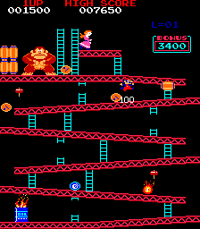 Геймплей аркадного Donkey Kong