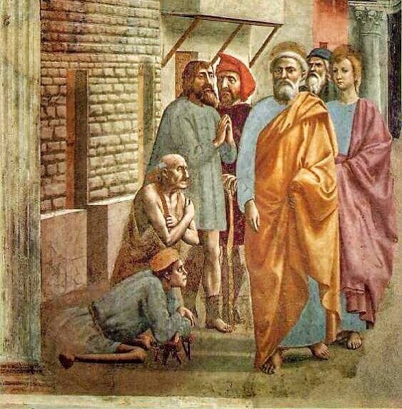 Мазаччо. Автопортрет (фрагмент фрески “Святой Петр на кафедре”). 1425-1427 гг. Капелла Бранкаччи в церкви Санта-Мария-дель-Кармине, Флоренция, Италия. 
Начало 15 века. Так называемое Раннее Возрождение. На сцену выходит ещё один новатор.

Мазаччо был первым художником, который использовал линейную перспективу. Ее разработал его друг, архитектор Брунеллески. Теперь изображенный мир стал похож на реальный. Игрушечная архитектура – в прошлом.

Он перенял реализм Джотто. Однако, в отличие от предшественника, уже хорошо знал анатомию.

Вместо глыбообразных персонажей Джотто – прекрасно сложенные люди. Совсем как у древних греков.

Также Мазаччо добавил выразительности не только лицам, но и телам. Эмоции людей мы уже читаем по позам и жестам. Как, например, мужское отчаяние Адама и женскую пристыженность Евы на самой знаменитой его фреске.

Мазаччо прожил недолгую жизнь. Он умер, как и его отец, неожиданно. В 27 лет.

Однако последователей у него было много. Мастера следующих поколений ходили в Капеллу Бранкаччи, чтобы учиться по его фрескам.

Так новаторства Мазаччо были подхвачены всеми великими титанами Высокого Возрождения.

#мазаччо #живопись #искусство #эпохавозрожденияМазаччо. Автопортрет (фрагмент фрески “Святой Петр на кафедре”). 1425-1427 гг. Капелла Бранкаччи в церкви Санта-Мария-дель-Кармине, Флоренция, Италия. 
Начало 15 века. Так называемое Раннее Возрождение. На сцену выходит ещё один новатор.

Мазаччо был первым художником, который использовал линейную перспективу. Ее разработал его друг, архитектор Брунеллески. Теперь изображенный мир стал похож на реальный. Игрушечная архитектура – в прошлом.

Он перенял реализм Джотто. Однако, в отличие от предшественника, уже хорошо знал анатомию.

Вместо глыбообразных персонажей Джотто – прекрасно сложенные люди. Совсем как у древних греков.

Также Мазаччо добавил выразительности не только лицам, но и телам. Эмоции людей мы уже читаем по позам и жестам. Как, например, мужское отчаяние Адама и женскую пристыженность Евы на самой знаменитой его фреске.

Мазаччо прожил недолгую жизнь. Он умер, как и его отец, неожиданно. В 27 лет.

Однако последователей у него было много. Мастера следующих поколений ходили в Капеллу Бранкаччи, чтобы учиться по его фрескам.

Так новаторства Мазаччо были подхвачены всеми великими титанами Высокого Возрождения.

#мазаччо #живопись #искусство #эпохавозрожденияМазаччо. Автопортрет (фрагмент фрески “Святой Петр на кафедре”). 1425-1427 гг. Капелла Бранкаччи в церкви Санта-Мария-дель-Кармине, Флоренция, Италия. 
Начало 15 века. Так называемое Раннее Возрождение. На сцену выходит ещё один новатор.

Мазаччо был первым художником, который использовал линейную перспективу. Ее разработал его друг, архитектор Брунеллески. Теперь изображенный мир стал похож на реальный. Игрушечная архитектура – в прошлом.

Он перенял реализм Джотто. Однако, в отличие от предшественника, уже хорошо знал анатомию.

Вместо глыбообразных персонажей Джотто – прекрасно сложенные люди. Совсем как у древних греков.

Также Мазаччо добавил выразительности не только лицам, но и телам. Эмоции людей мы уже читаем по позам и жестам. Как, например, мужское отчаяние Адама и женскую пристыженность Евы на самой знаменитой его фреске.

Мазаччо прожил недолгую жизнь. Он умер, как и его отец, неожиданно. В 27 лет.

Однако последователей у него было много. Мастера следующих поколений ходили в Капеллу Бранкаччи, чтобы учиться по его фрескам.

Так новаторства Мазаччо были подхвачены всеми великими титанами Высокого Возрождения.

#мазаччо #живопись #искусство #эпохавозрождения