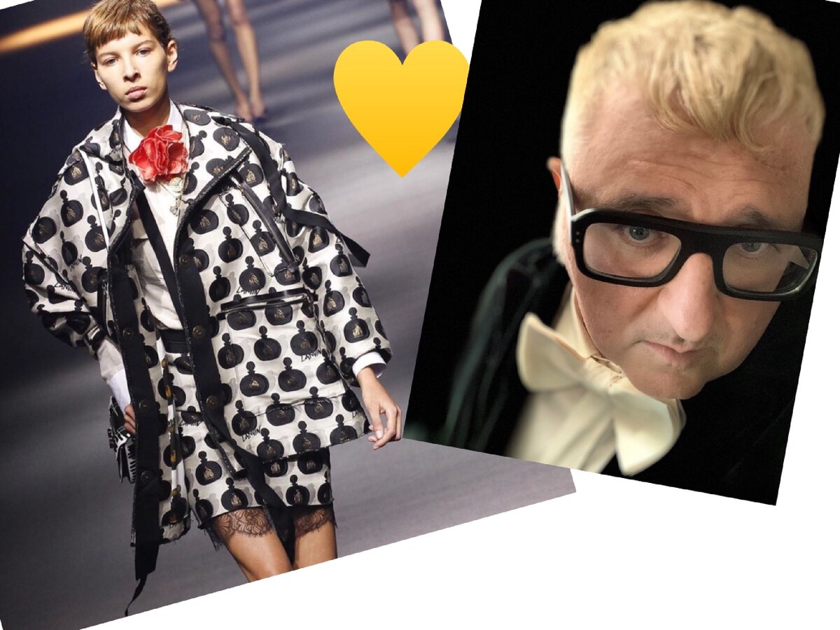Бывший креативный директор Дома Lanvin Альбер Эльзар и его модель