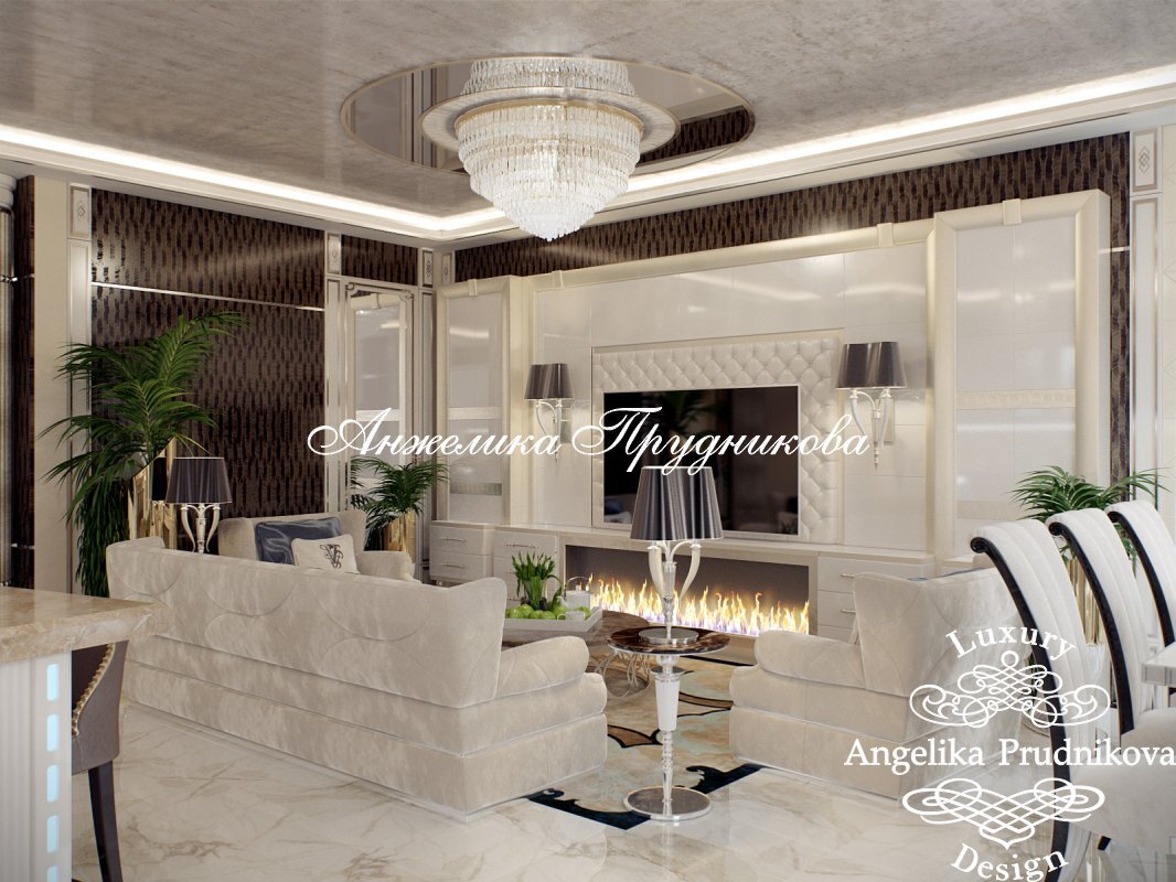 На фото: Гостиная в стиле модерн с современным биокамином