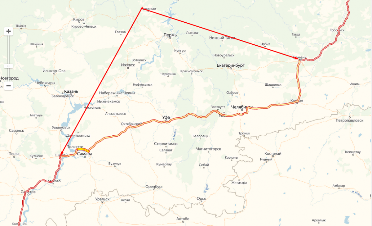 Самара оренбург расстояние на машине по трассе. Тюмень Сызрань. Автодорога Сызрань Тюмень. Сызрань Тюмень по трассе. Маршрут Тюмень Казань.