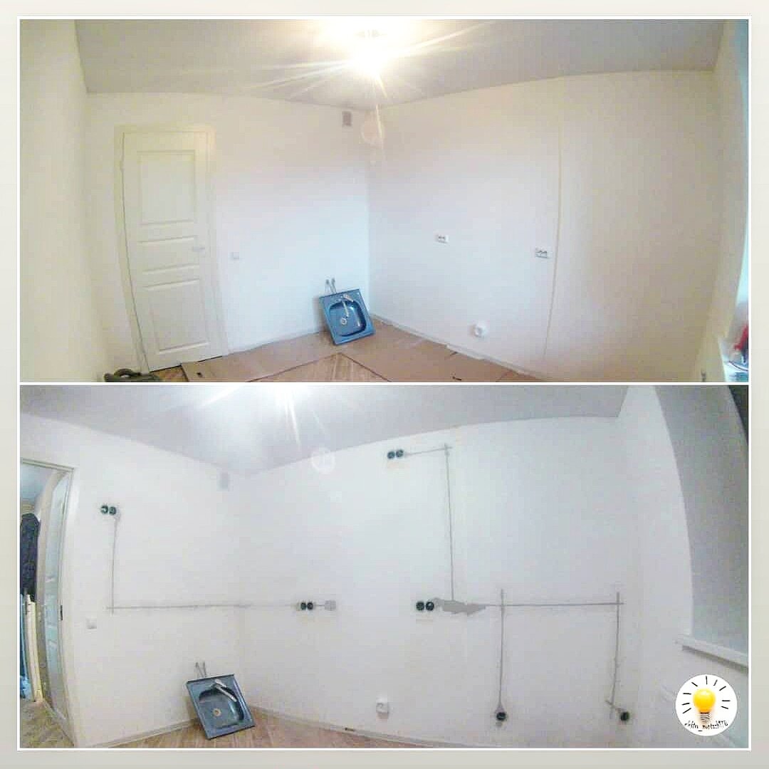 Перенос и добавление розеток, подключенных к розеткам от застройщика, приходит 1-ин кабель. Включать  мощные приборы придется поочерёдно. 