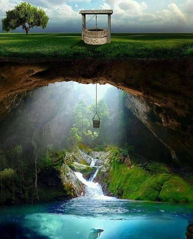 Колодец. Картинка свободный доступ интернета.