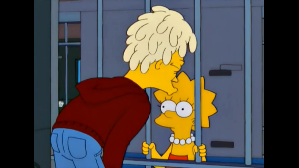 Лиза ради его внимания жила некоторое время на дереве. Обещала писать ему в тюрьму, а он сказал, что она очень милая //Фрагмент сериала Симпсоны, s12e04 >>>