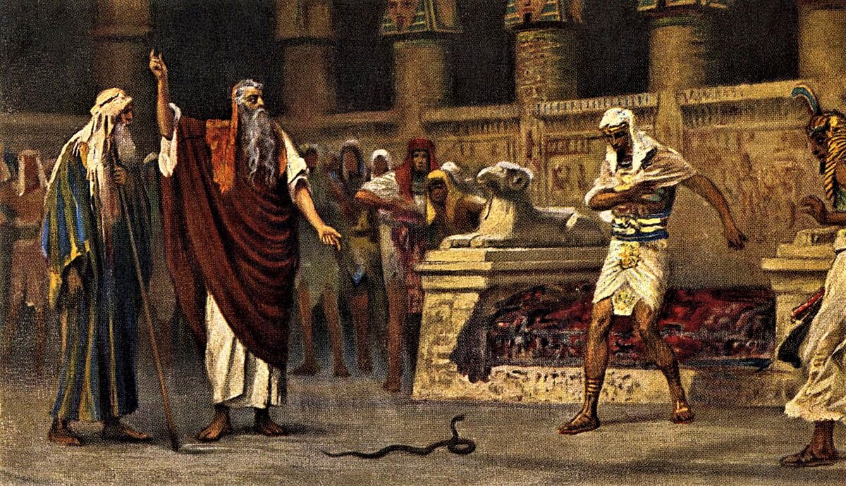 Моисей и Аарон требуют, чтобы фараон освободил еврейский народ