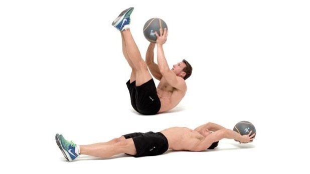 V-ups с медицинболом