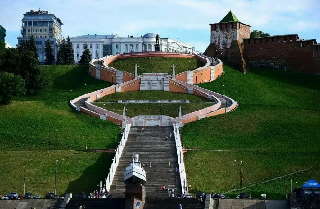 Какие места посетить в нижнем новгороде. Нижегородский Кремль Чкаловская лестница. Чкаловская лестница Нижний Новгород. Чкаловская лестница Великий Новгород. Памятник Чкаловская лестница в Нижнем Новгороде